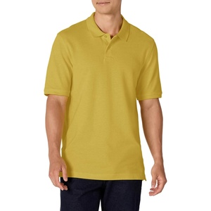 Amazon Essentials Men’s Regular-Fit Cotton Pique Polo Shirt, Short Sleeve (Available in Big & Tall)(Yellow)
