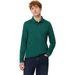 Amazon Essentials Men’s Slim Fit Long Sleeve Quick Dry Golf Polo Shirt(Dark Green)