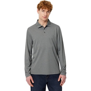 Amazon Essentials Men’s Slim Fit Long Sleeve Quick Dry Golf Polo Shirt(Dark Grey Heather)
