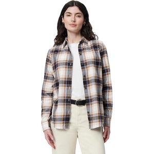 Amazon Essentials Women’s Regular-Fit Long-Sleeve Lightweight Cotton Brushed Flannel Shirt(Caramel Plaid)