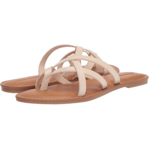 Amazon Essentials Women’s Strappy Slide Flat Sandal(Light Beige)