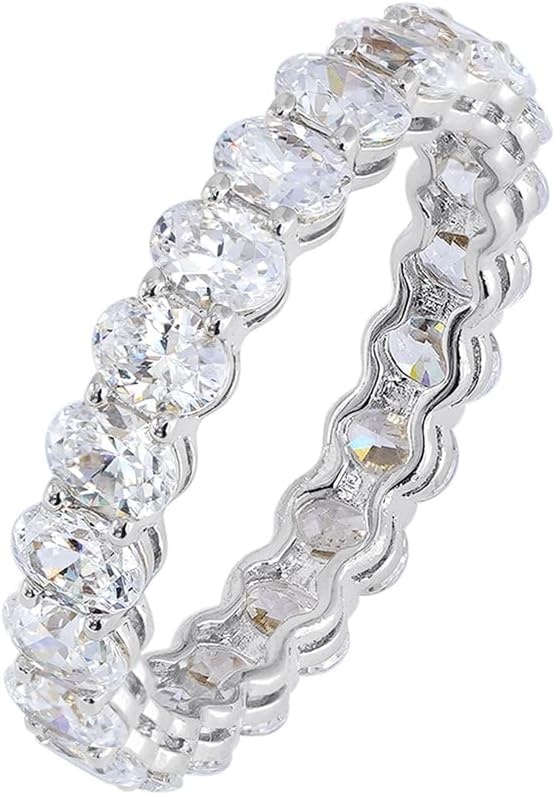 image:imageAmazon Essentials 14K Gold Plated Cubic Zirconia Stackable Statement RingRhodium Plated