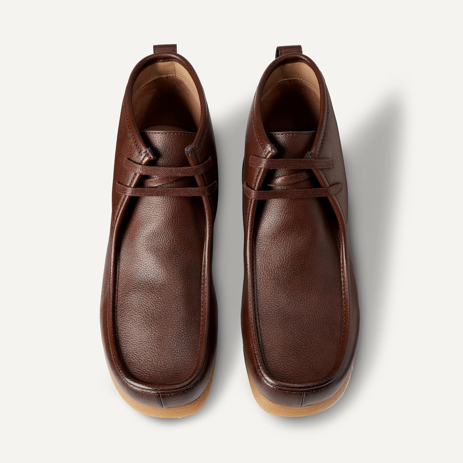 image:imageAmazon Essentials Mens Lightweight Chukka Moc Toe BootsDark Brown Faux Leather