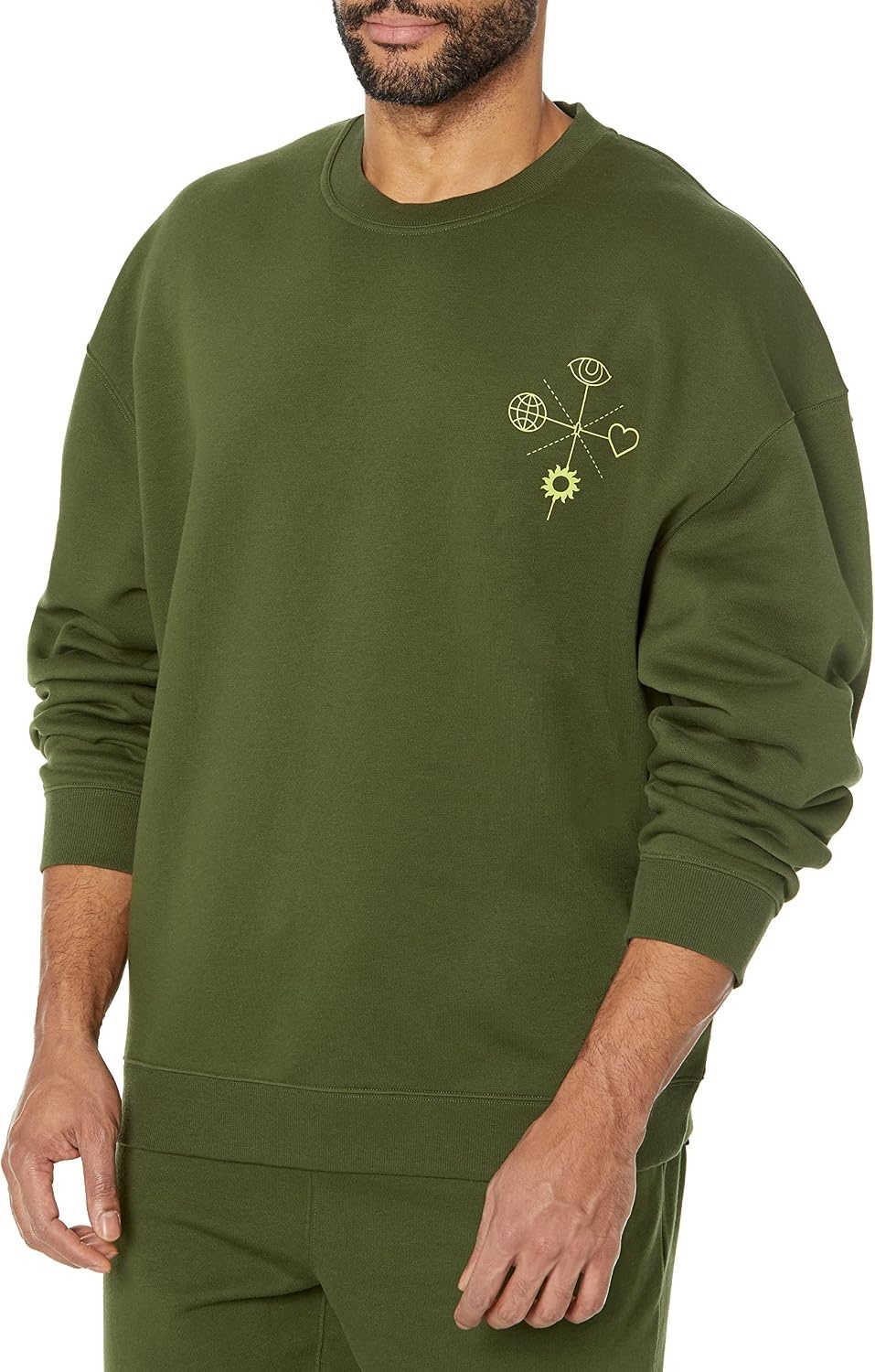 image:imageAmazon Essentials Mens OversizedFit Crewneck Sweatshirt Midweight Casual Available in Big amp TallDark Olive