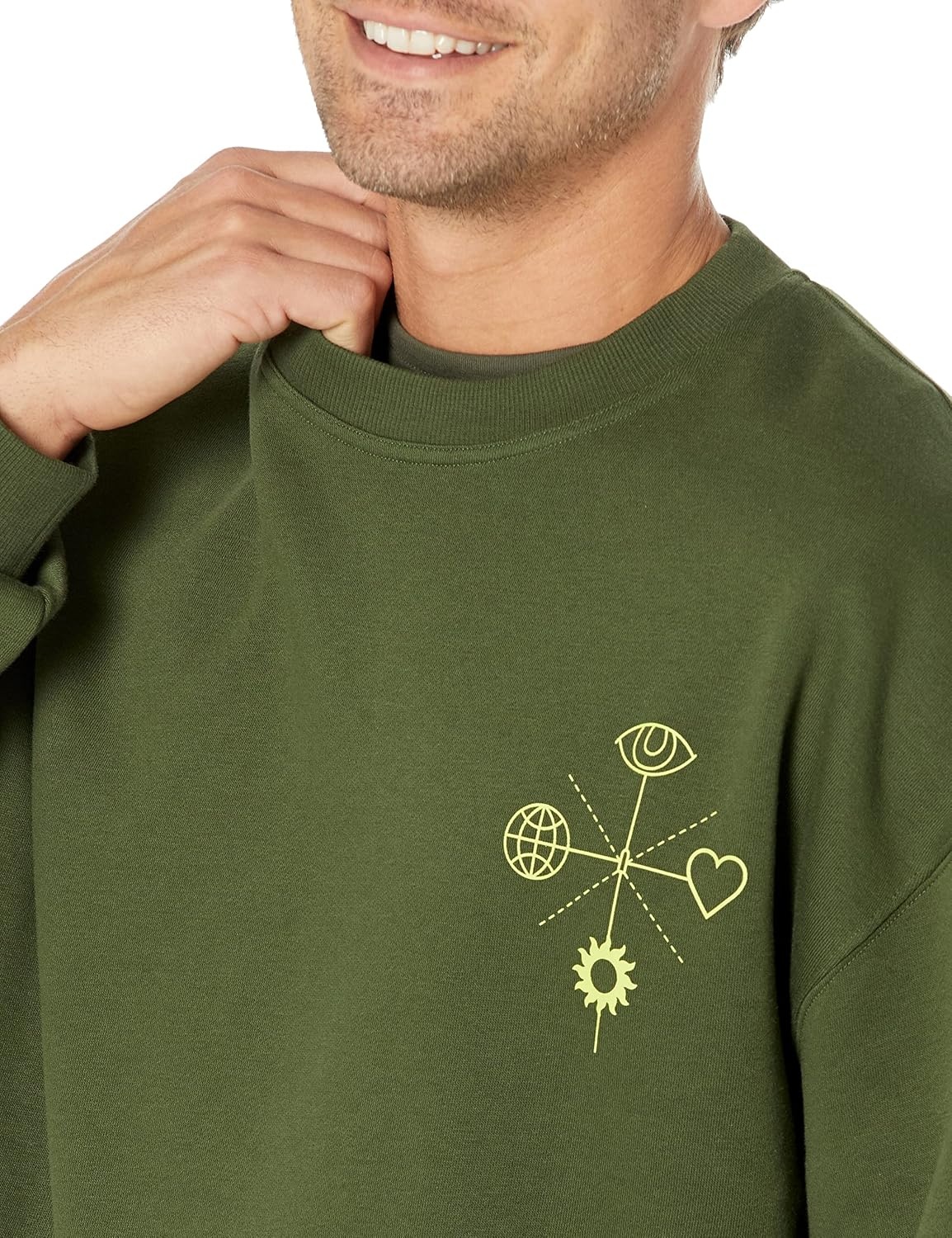 image:imageAmazon Essentials Mens OversizedFit Crewneck Sweatshirt Midweight Casual Available in Big amp TallDark Olive