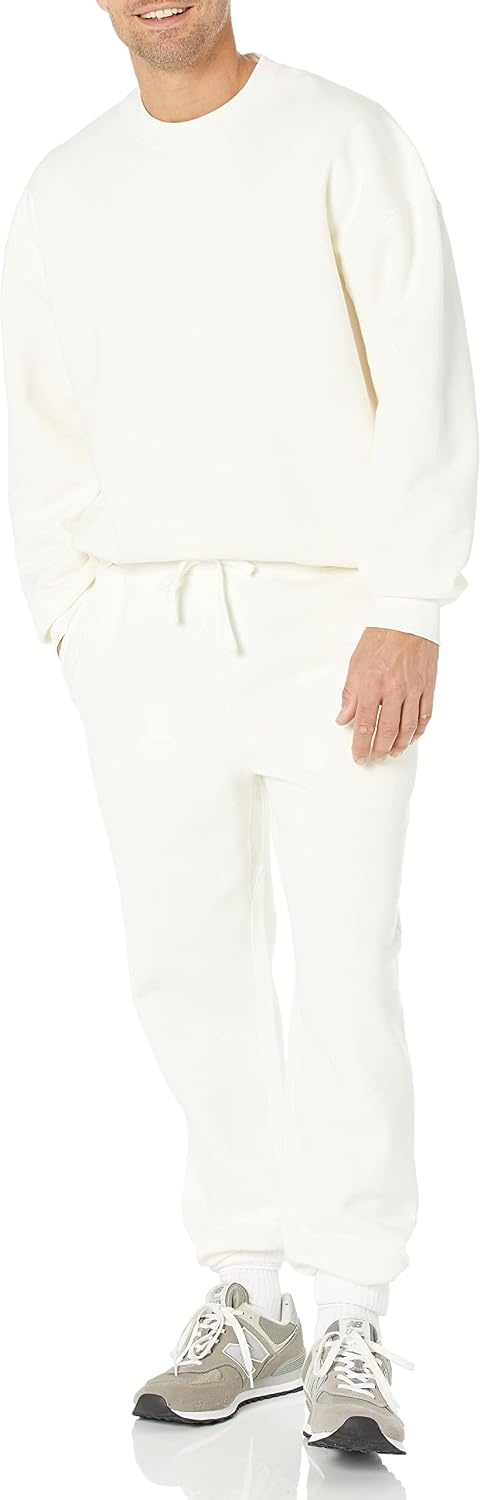 image:imageAmazon Essentials Mens OversizedFit Crewneck Sweatshirt Midweight Casual Available in Big amp TallEggshell White
