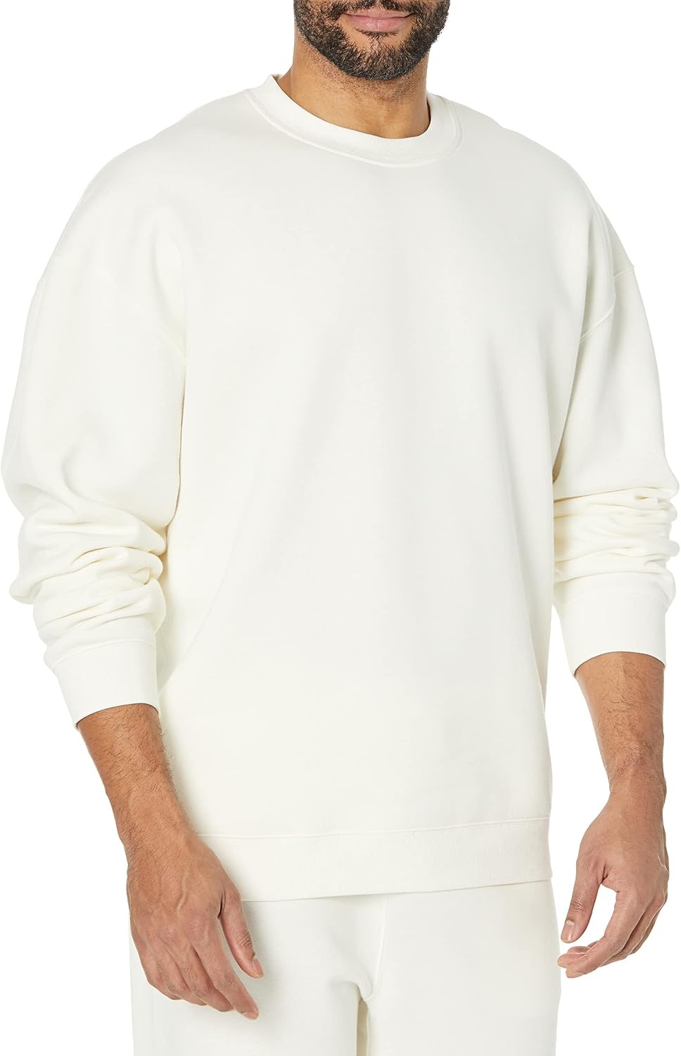 image:imageAmazon Essentials Mens OversizedFit Crewneck Sweatshirt Midweight Casual Available in Big amp TallEggshell White