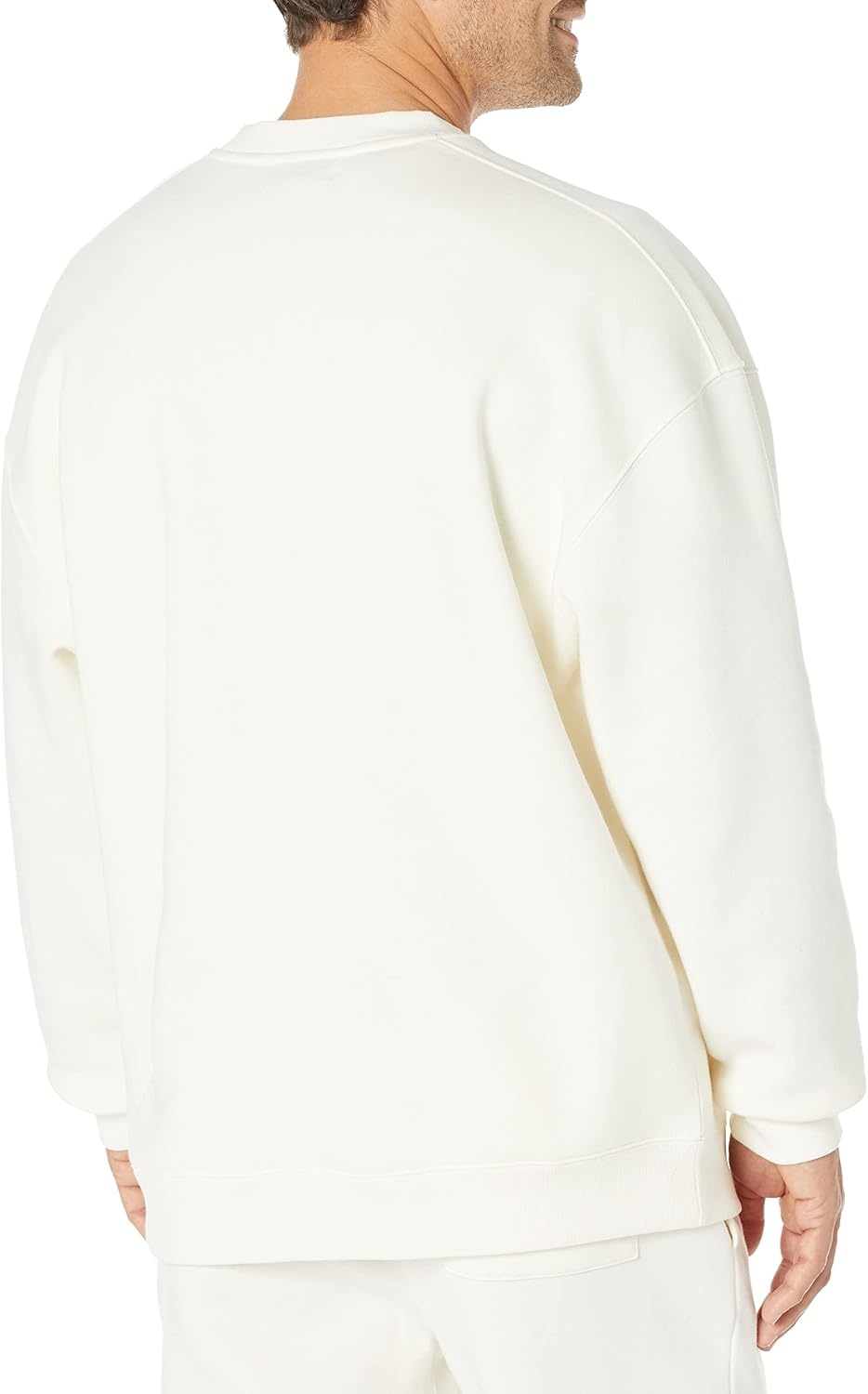 image:imageAmazon Essentials Mens OversizedFit Crewneck Sweatshirt Midweight Casual Available in Big amp TallEggshell White
