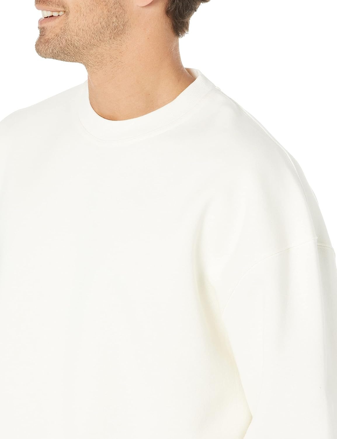 image:imageAmazon Essentials Mens OversizedFit Crewneck Sweatshirt Midweight Casual Available in Big amp TallEggshell White