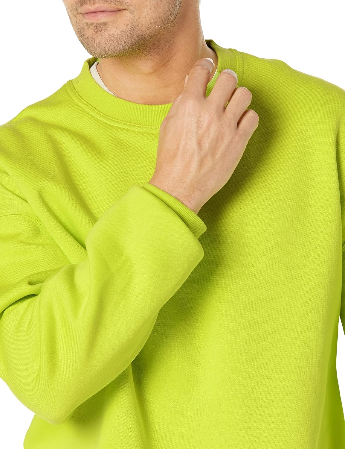 image:imageAmazon Essentials Mens OversizedFit Crewneck Sweatshirt Midweight Casual Available in Big amp TallLime Green