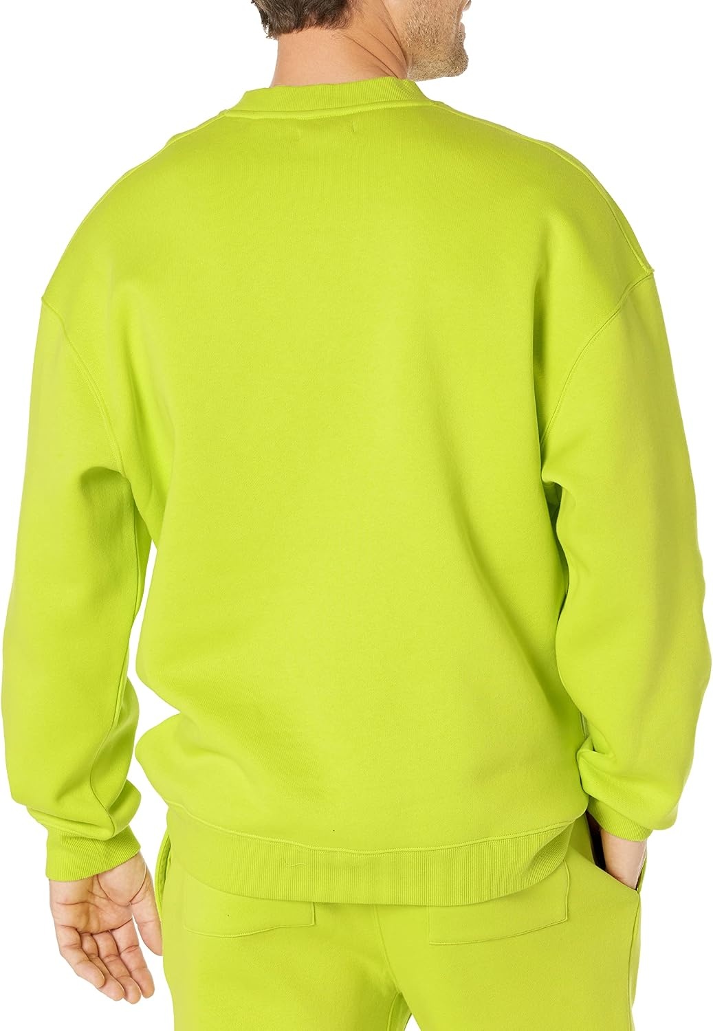 image:imageAmazon Essentials Mens OversizedFit Crewneck Sweatshirt Midweight Casual Available in Big amp TallLime Green
