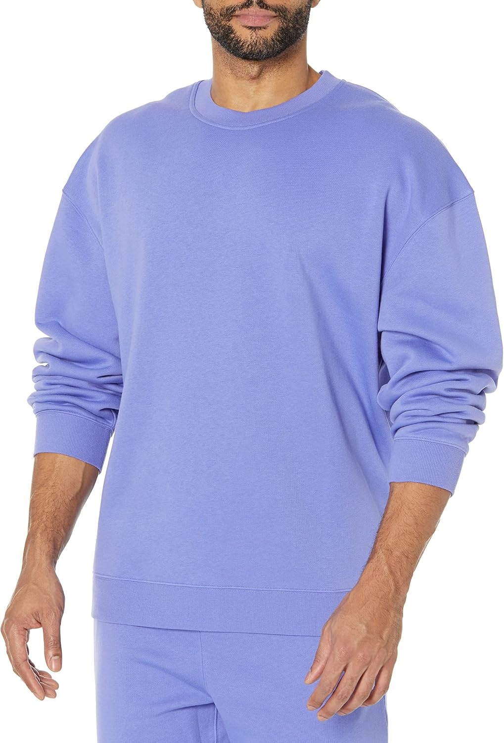 image:imageAmazon Essentials Mens OversizedFit Crewneck Sweatshirt Midweight Casual Available in Big amp TallPurple Blue
