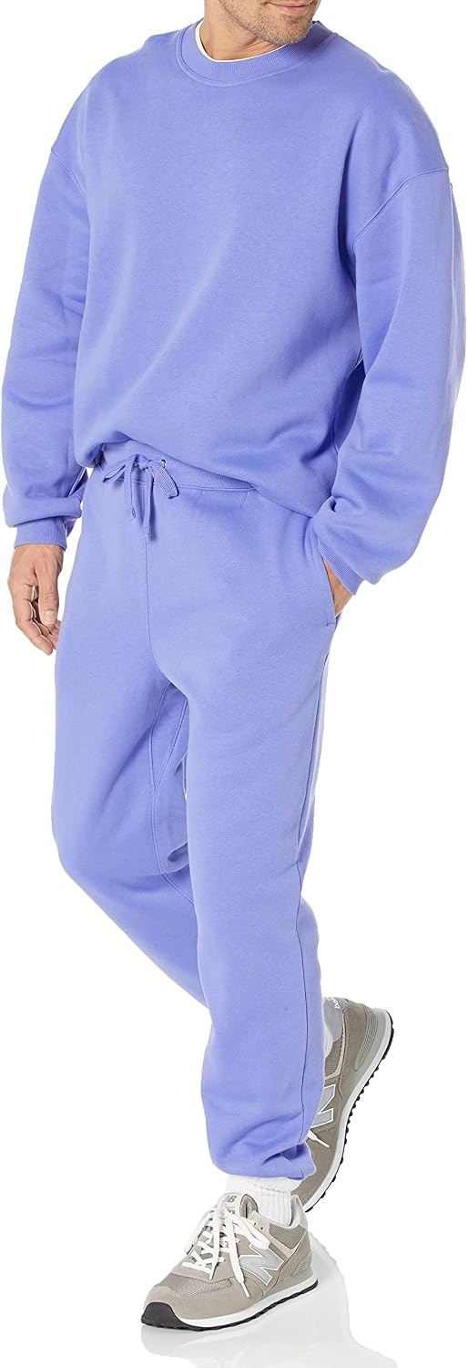 image:imageAmazon Essentials Mens OversizedFit Crewneck Sweatshirt Midweight Casual Available in Big amp TallPurple Blue