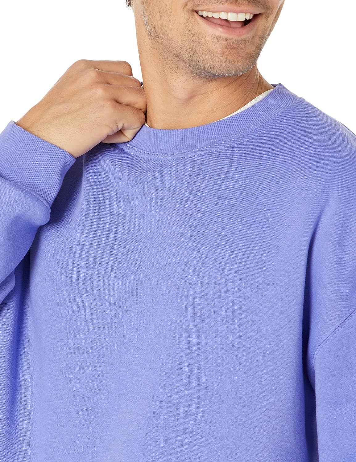 image:imageAmazon Essentials Mens OversizedFit Crewneck Sweatshirt Midweight Casual Available in Big amp TallPurple Blue