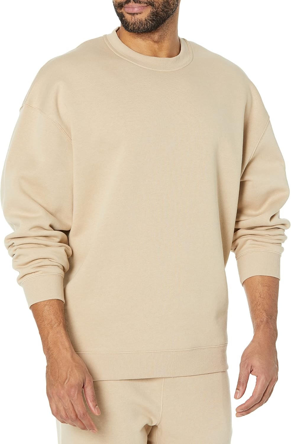 image:imageAmazon Essentials Mens OversizedFit Crewneck Sweatshirt Midweight Casual Available in Big amp TallTan
