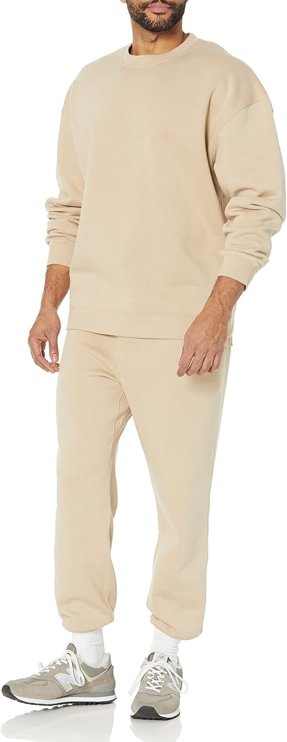 image:imageAmazon Essentials Mens OversizedFit Crewneck Sweatshirt Midweight Casual Available in Big amp TallTan
