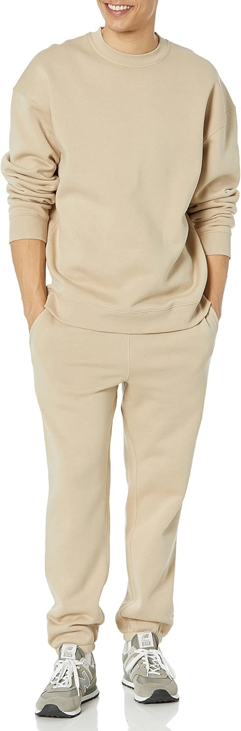 image:imageAmazon Essentials Mens OversizedFit Crewneck Sweatshirt Midweight Casual Available in Big amp TallTan