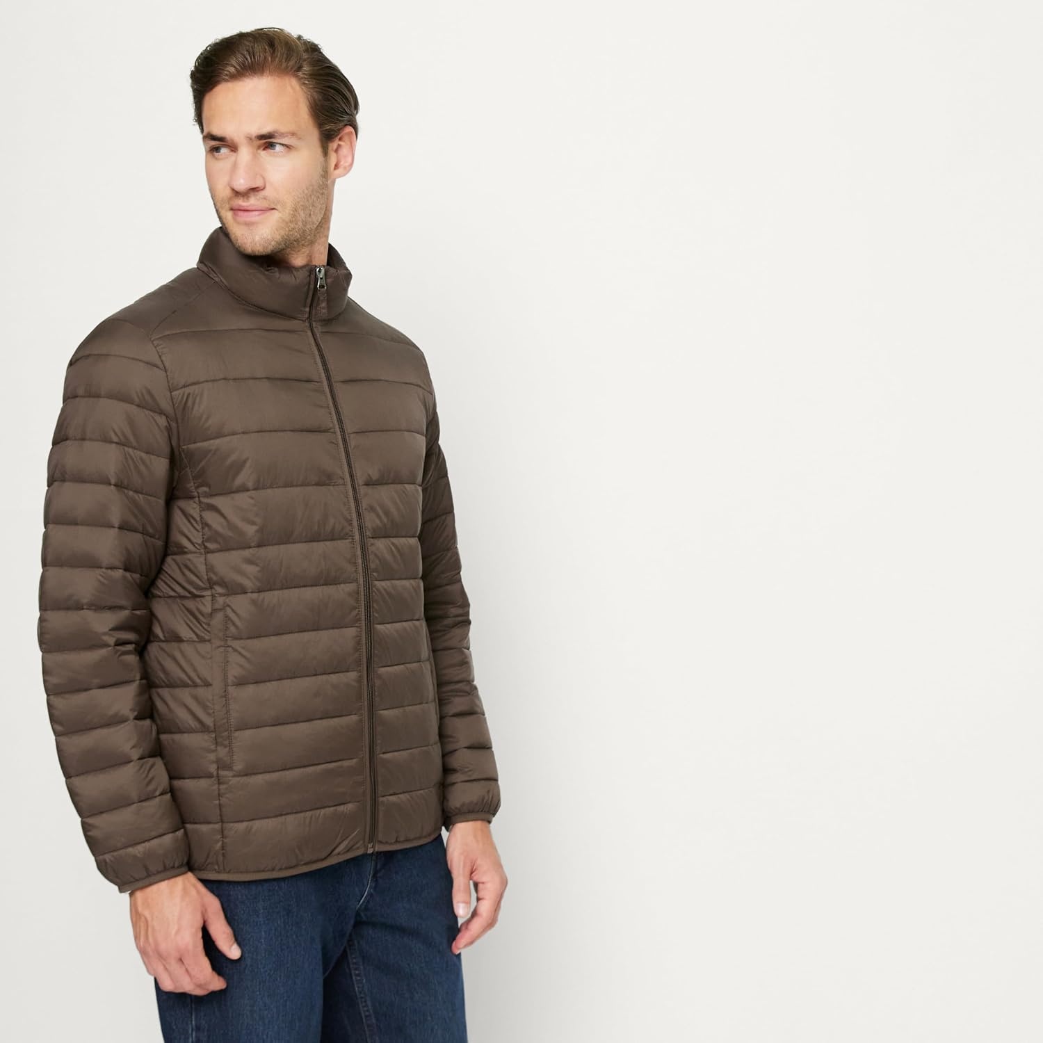 image:imageAmazon Essentials Mens Packable Lightweight WaterResistant Puffer Jacket Available in Big amp TallEspresso