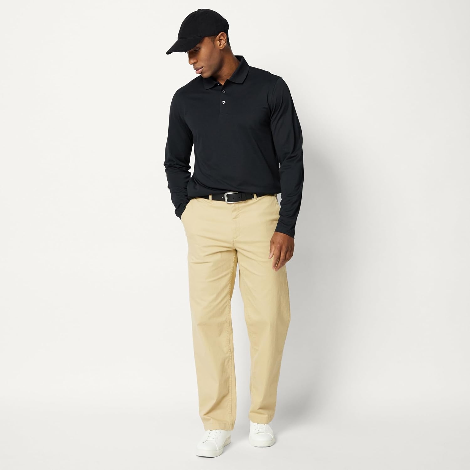 image:imageAmazon Essentials Mens Regular Fit Long Sleeve Quick Dry Golf Polo ShirtAnthracite