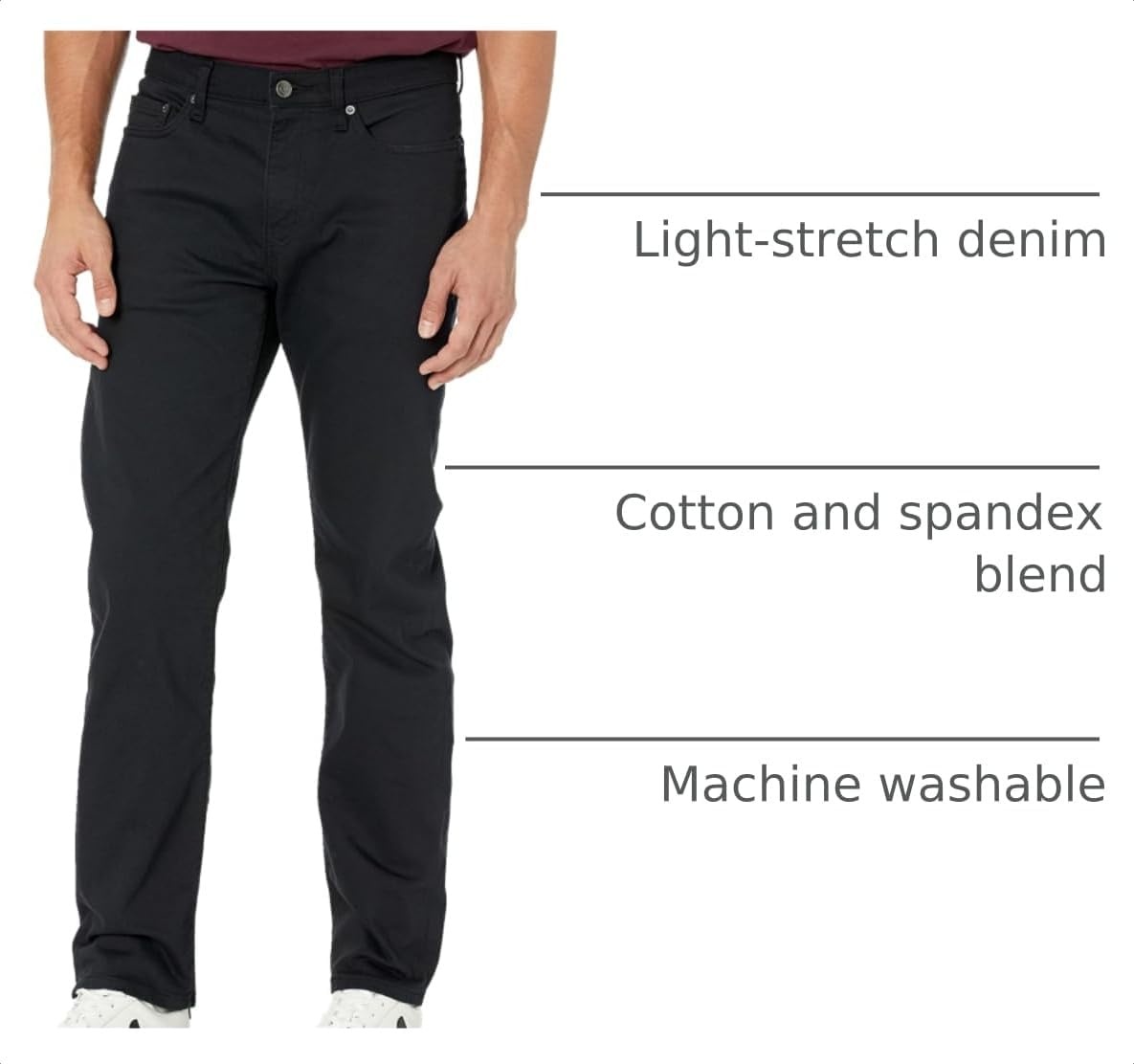 image:imageAmazon Essentials Mens StraightFit Stretch Jean LightStretch DenimBlack