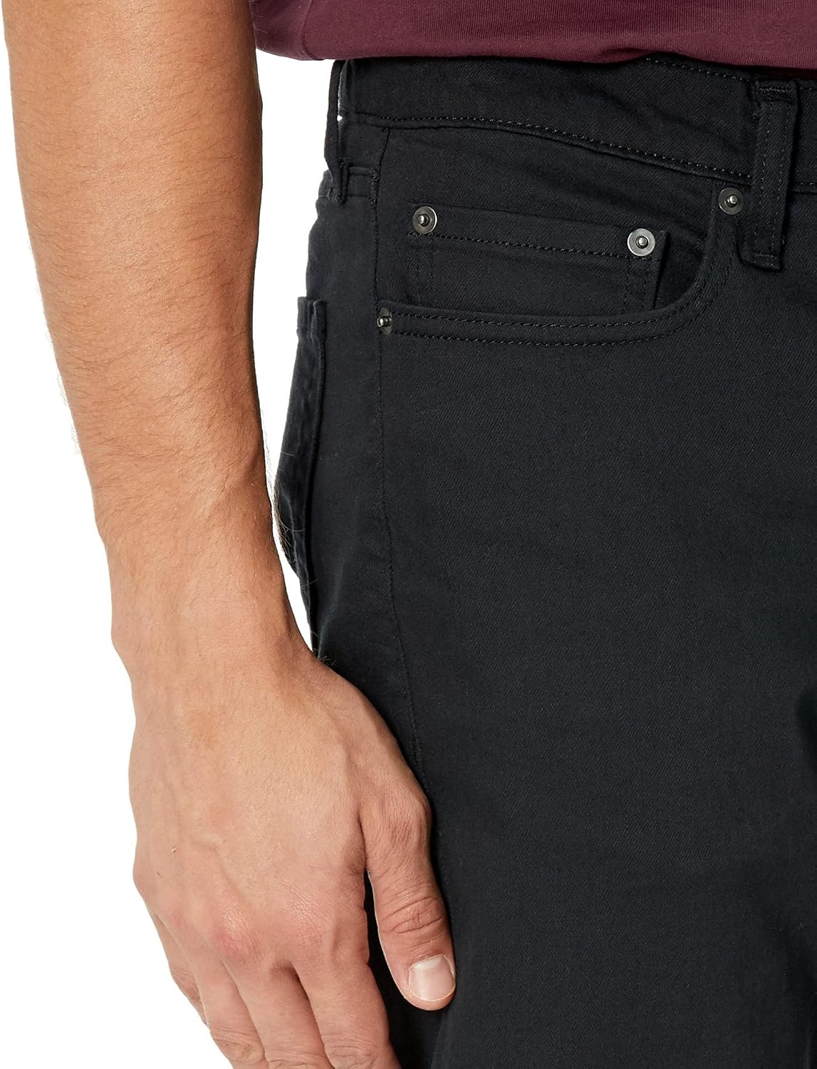 image:imageAmazon Essentials Mens StraightFit Stretch Jean LightStretch DenimBlack