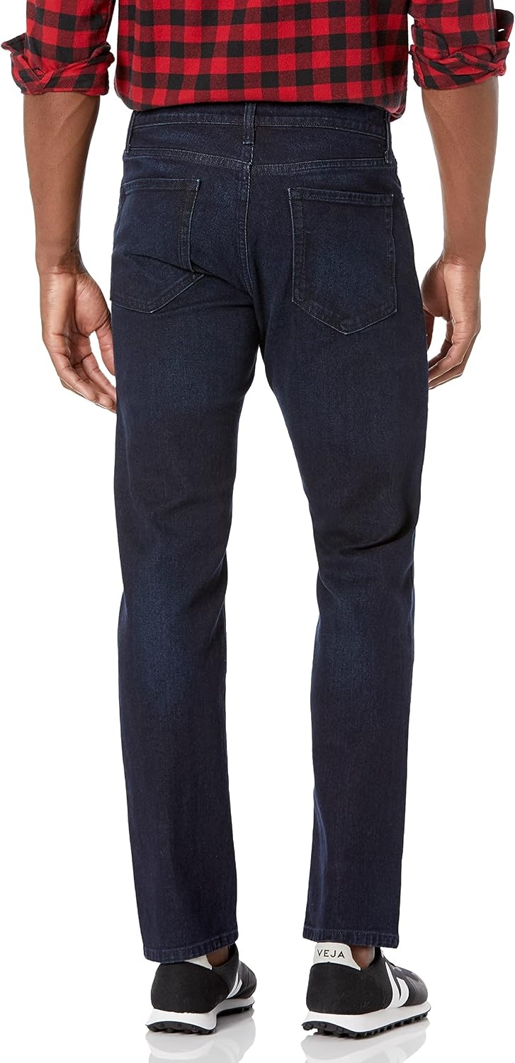 image:imageAmazon Essentials Mens StraightFit Stretch Jean LightStretch DenimBlue Over Dye