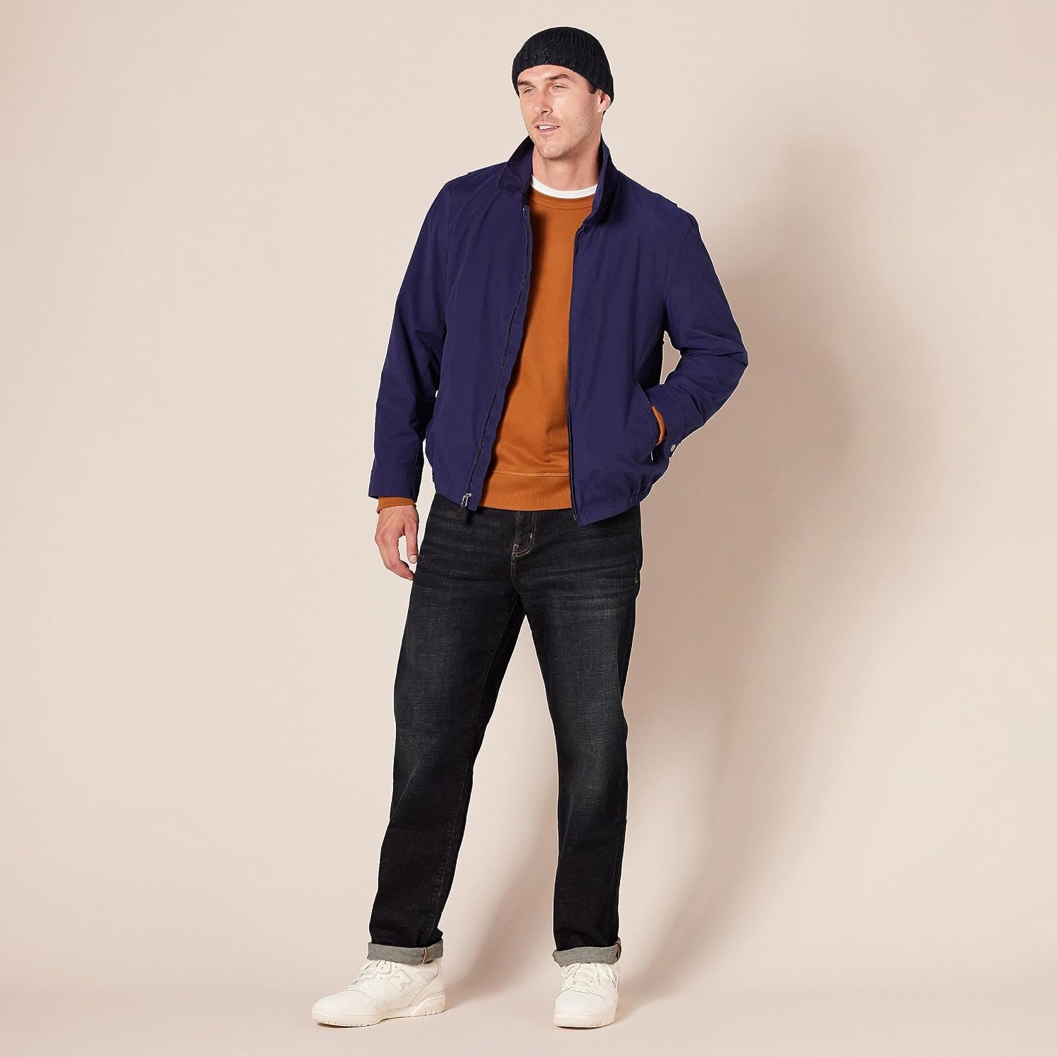 image:imageAmazon Essentials Mens StraightFit Stretch Jean LightStretch DenimDark Indigo Tie Dye