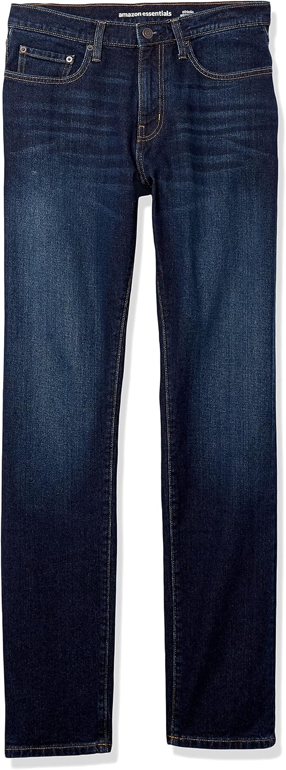 image:imageAmazon Essentials Mens StraightFit Stretch Jean LightStretch DenimIndigo Wash