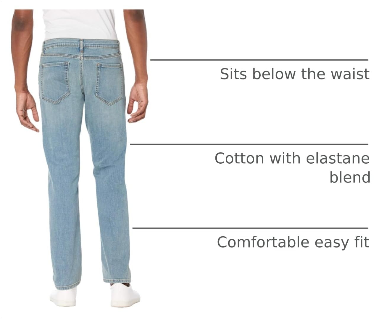 image:imageAmazon Essentials Mens StraightFit Stretch Jean LightStretch DenimLight Blue Vintage