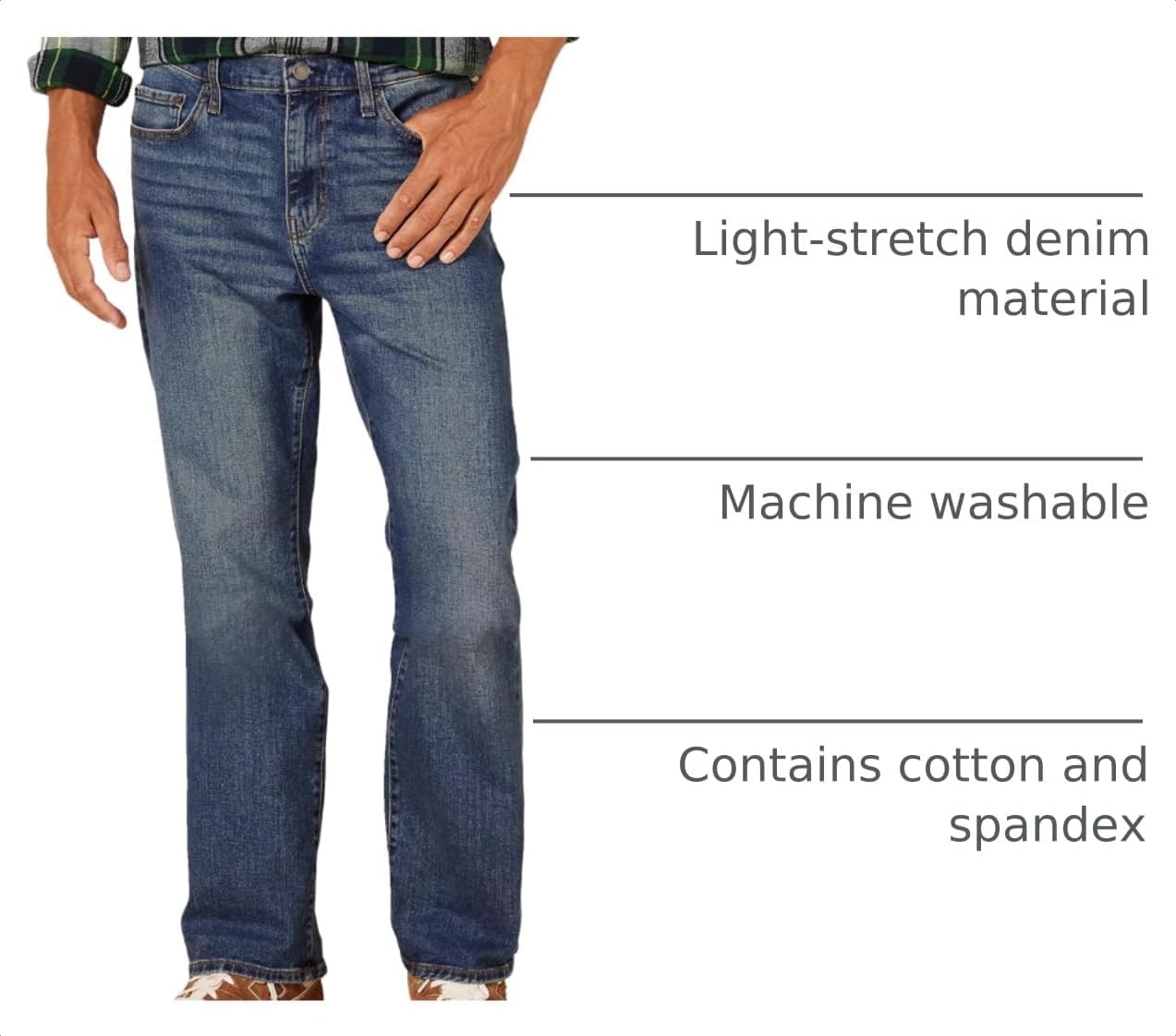 image:imageAmazon Essentials Mens StraightFit Stretch Jean LightStretch DenimMedium Wash