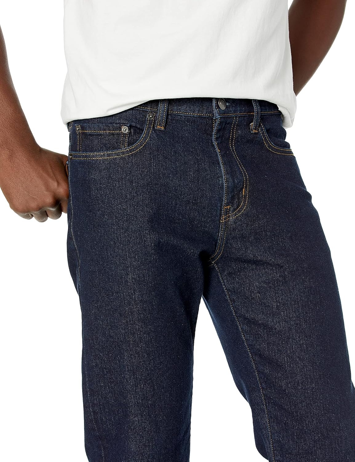 image:imageAmazon Essentials Mens StraightFit Stretch Jean LightStretch DenimRinsed