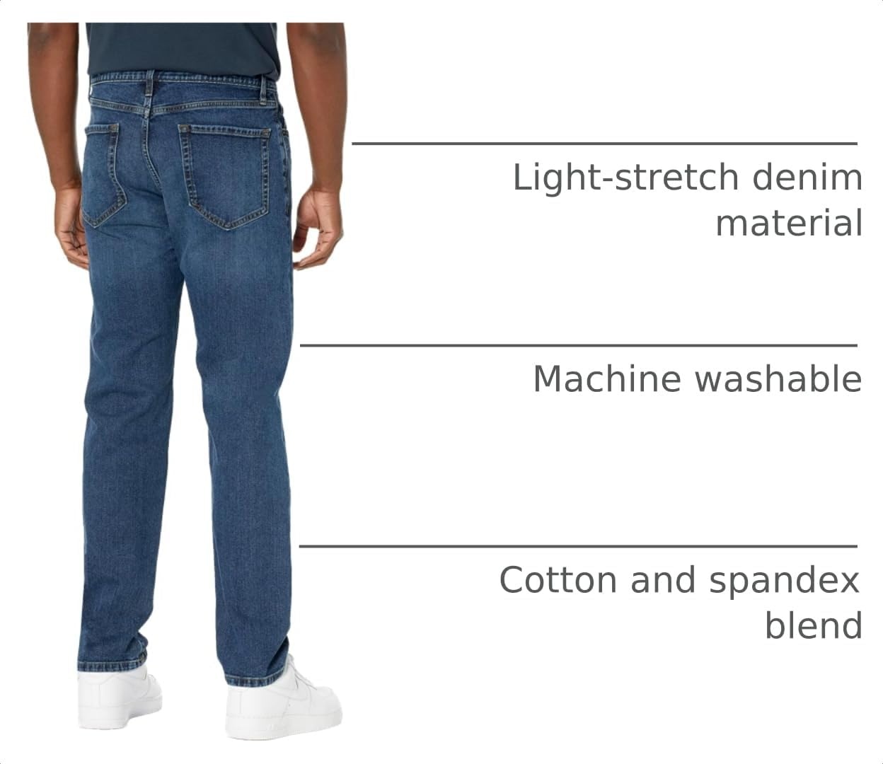 image:imageAmazon Essentials Mens StraightFit Stretch Jean LightStretch DenimVintage Wash