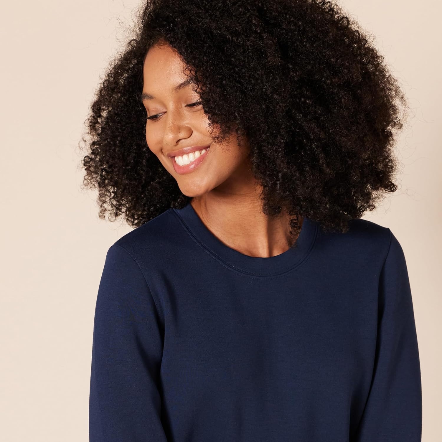 image:imageAmazon Essentials Womens Active Sweat StandardFit LongSleeve Crewneck SweatshirtNavy