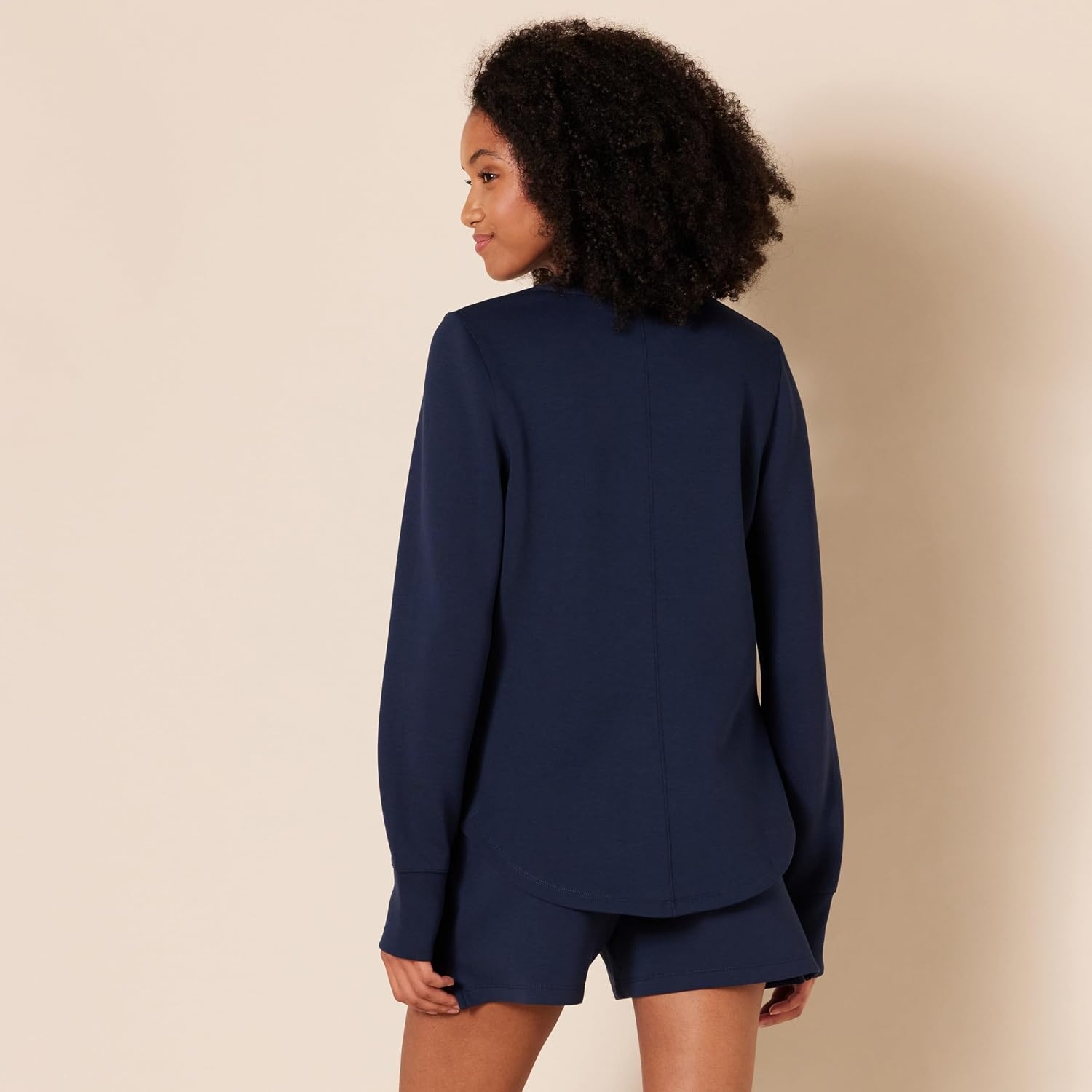 image:imageAmazon Essentials Womens Active Sweat StandardFit LongSleeve Crewneck SweatshirtNavy