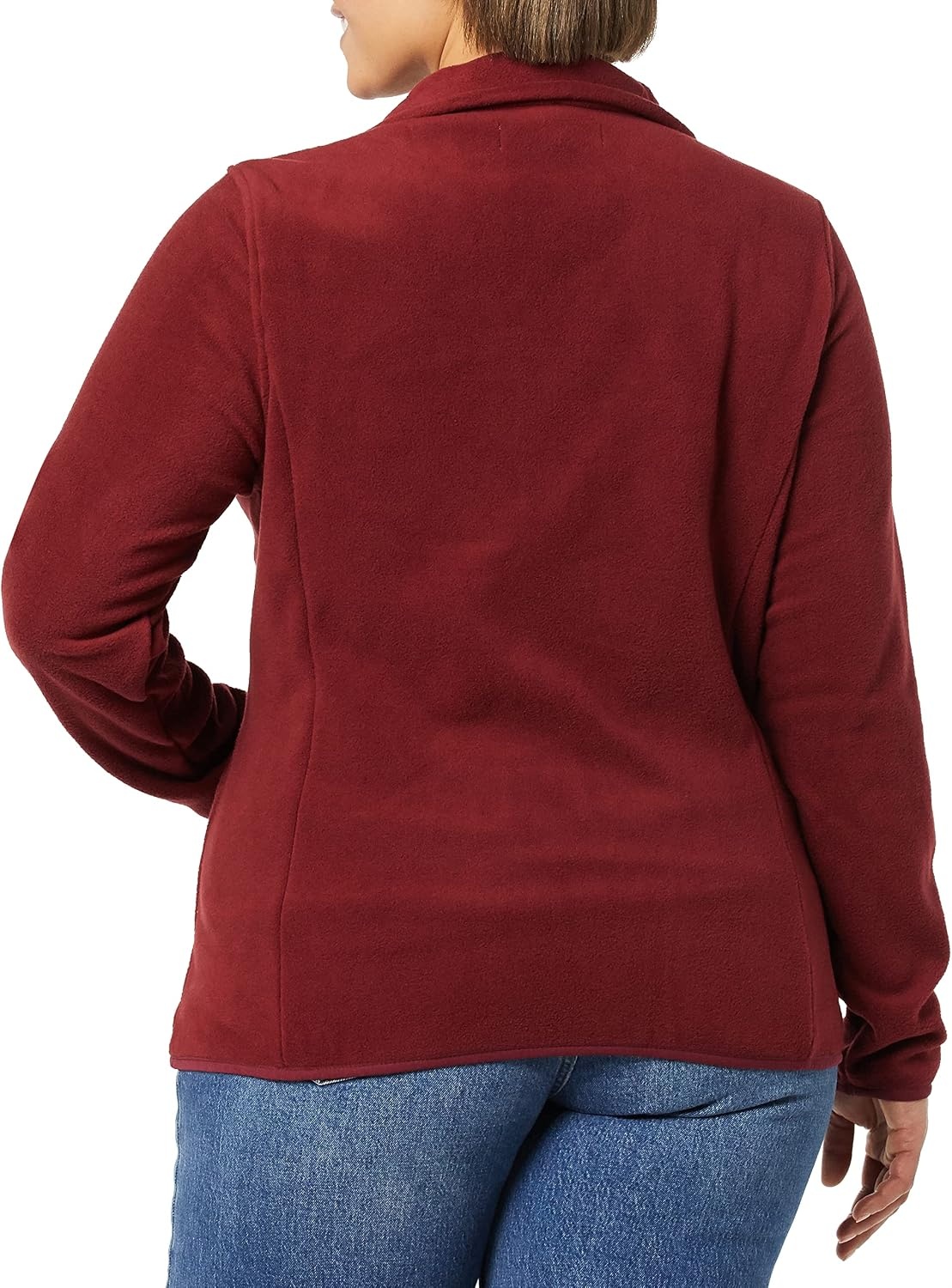 image:imageAmazon Essentials Womens ClassicFit FullZip Polar Soft Fleece Jacket Outerwear Coat with Cuffs Available in Plus SizeBurgundy