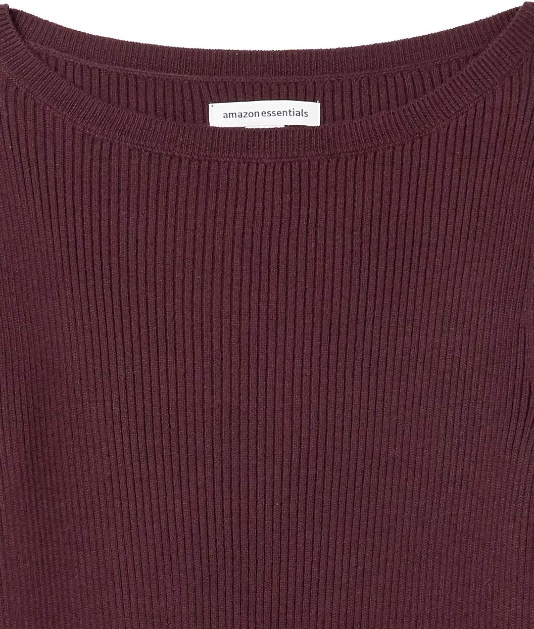 image:imageAmazon Essentials Womens ClassicFit Lightweight LongSleeve Boatneck SweaterBurgundy