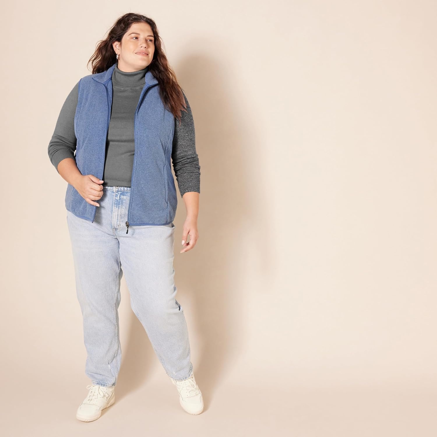 image:imageAmazon Essentials Womens ClassicFit Lightweight LongSleeve Turtleneck SweaterCharcoal Heather