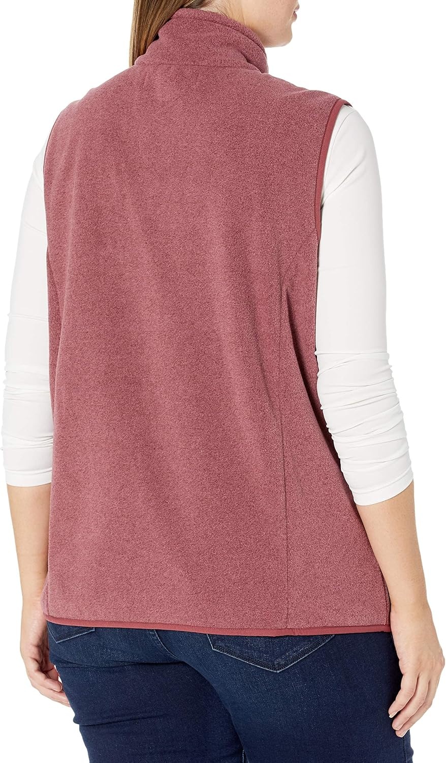 image:imageAmazon Essentials Womens ClassicFit Sleeveless Polar Soft Fleece Vest with Zip Pockets Available in Plus SizeBurgundy Heather