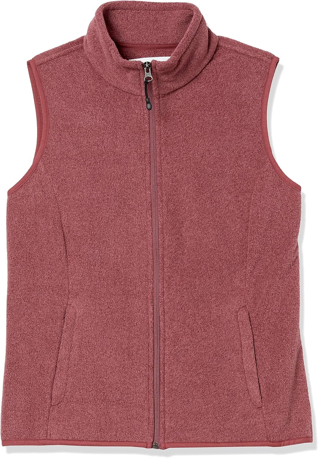 image:imageAmazon Essentials Womens ClassicFit Sleeveless Polar Soft Fleece Vest with Zip Pockets Available in Plus SizeBurgundy Heather