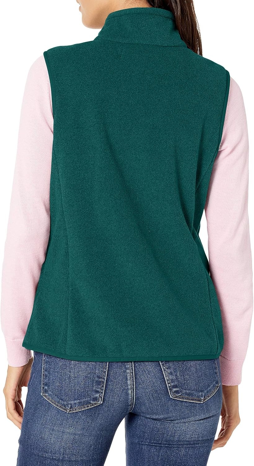 image:imageAmazon Essentials Womens ClassicFit Sleeveless Polar Soft Fleece Vest with Zip Pockets Available in Plus SizeDeep Pine