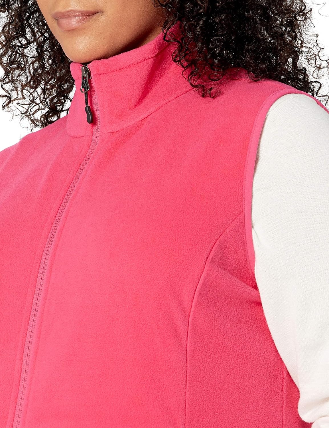 image:imageAmazon Essentials Womens ClassicFit Sleeveless Polar Soft Fleece Vest with Zip Pockets Available in Plus SizePink