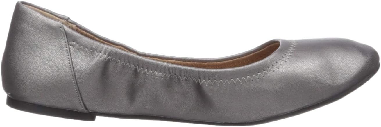 image:imageAmazon Essentials Womens Comfortable Round Toe Ballet Flats Cushioned Memory FoamMetallic Silver