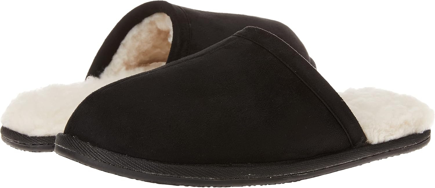 image:imageAmazon Essentials Womens Cozy Slippers with Faux Fur Lining NonSlip Indoor Outdoor House ShoesBlack