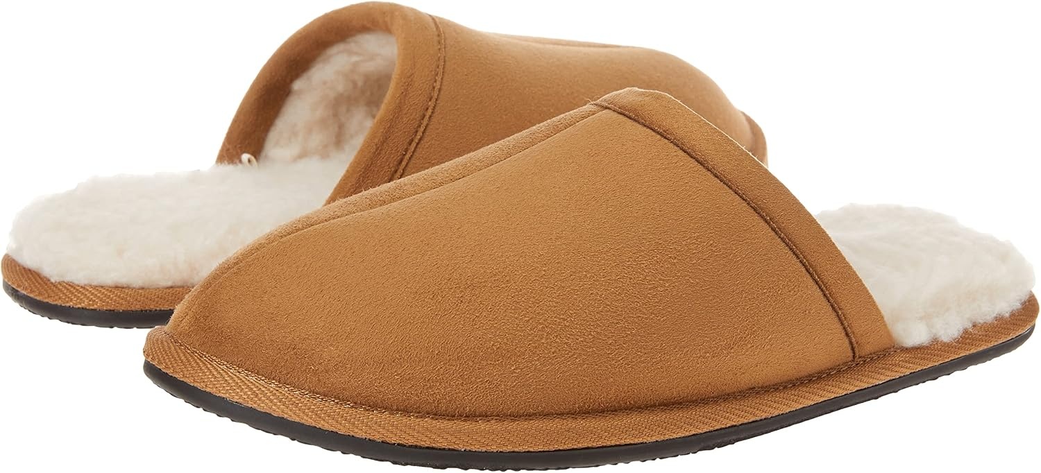 image:imageAmazon Essentials Womens Cozy Slippers with Faux Fur Lining NonSlip Indoor Outdoor House ShoesChestnut Brown