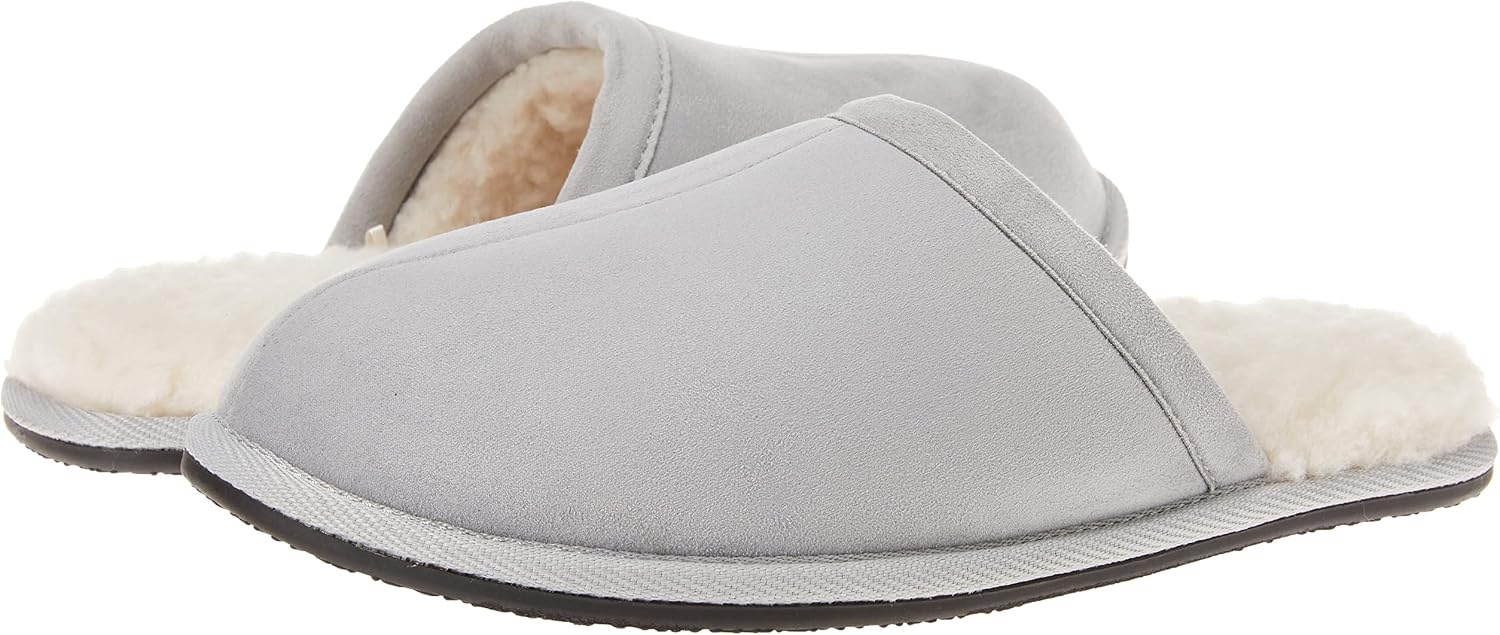 image:imageAmazon Essentials Womens Cozy Slippers with Faux Fur Lining NonSlip Indoor Outdoor House ShoesGrey