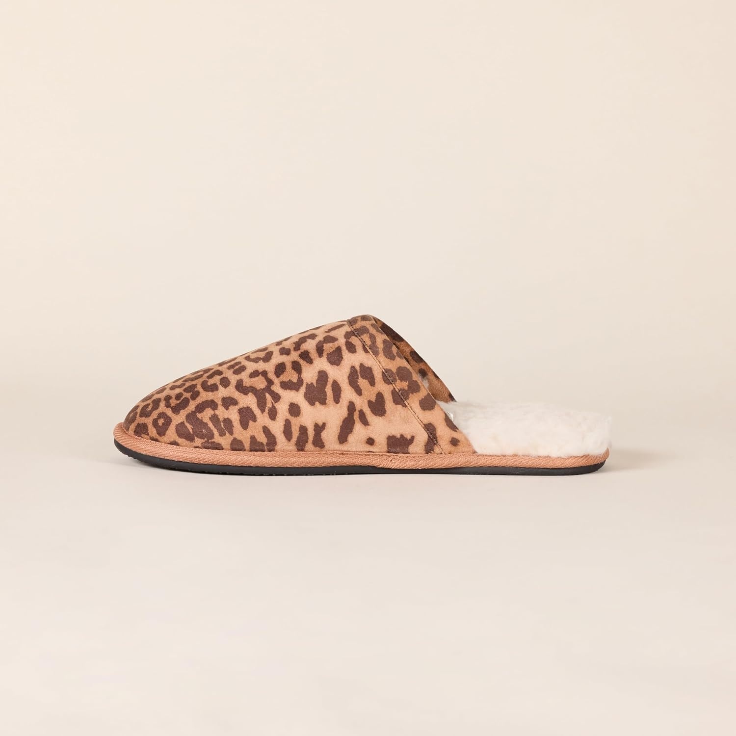 image:imageAmazon Essentials Womens Cozy Slippers with Faux Fur Lining NonSlip Indoor Outdoor House ShoesRose Leopard