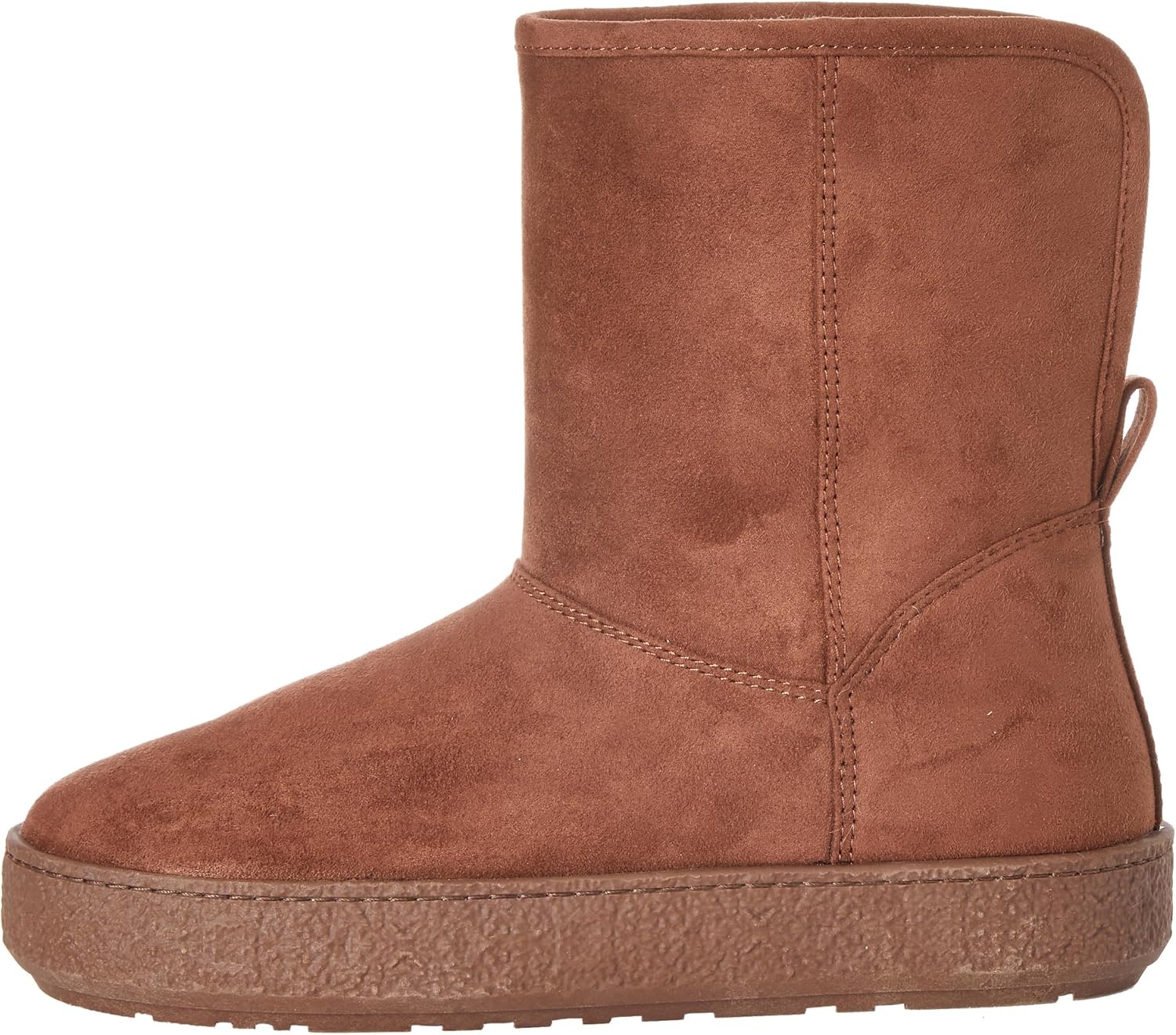 image:imageAmazon Essentials Womens Faux Fur Lined Shearling Boots PullOn DesignChestnut Brown Microsuede