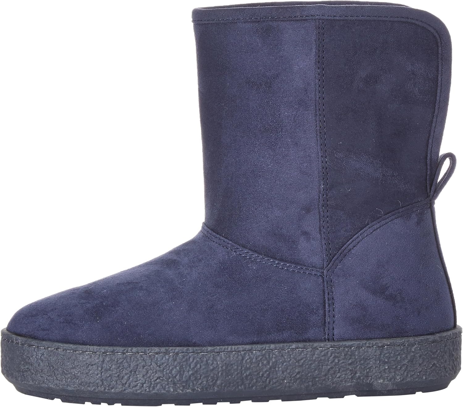 image:imageAmazon Essentials Womens Faux Fur Lined Shearling Boots PullOn DesignNavy Microsuede