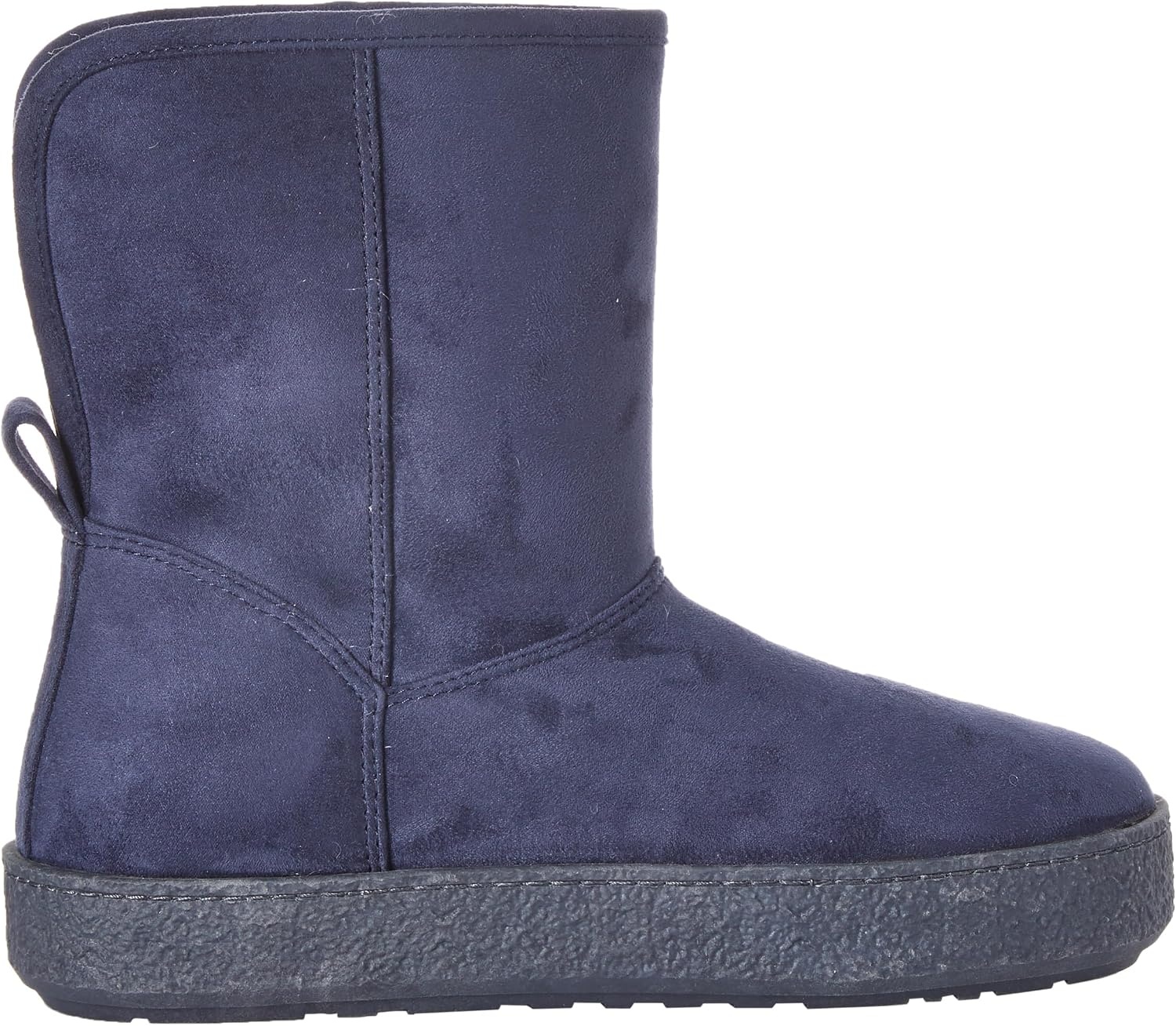 image:imageAmazon Essentials Womens Faux Fur Lined Shearling Boots PullOn DesignNavy Microsuede