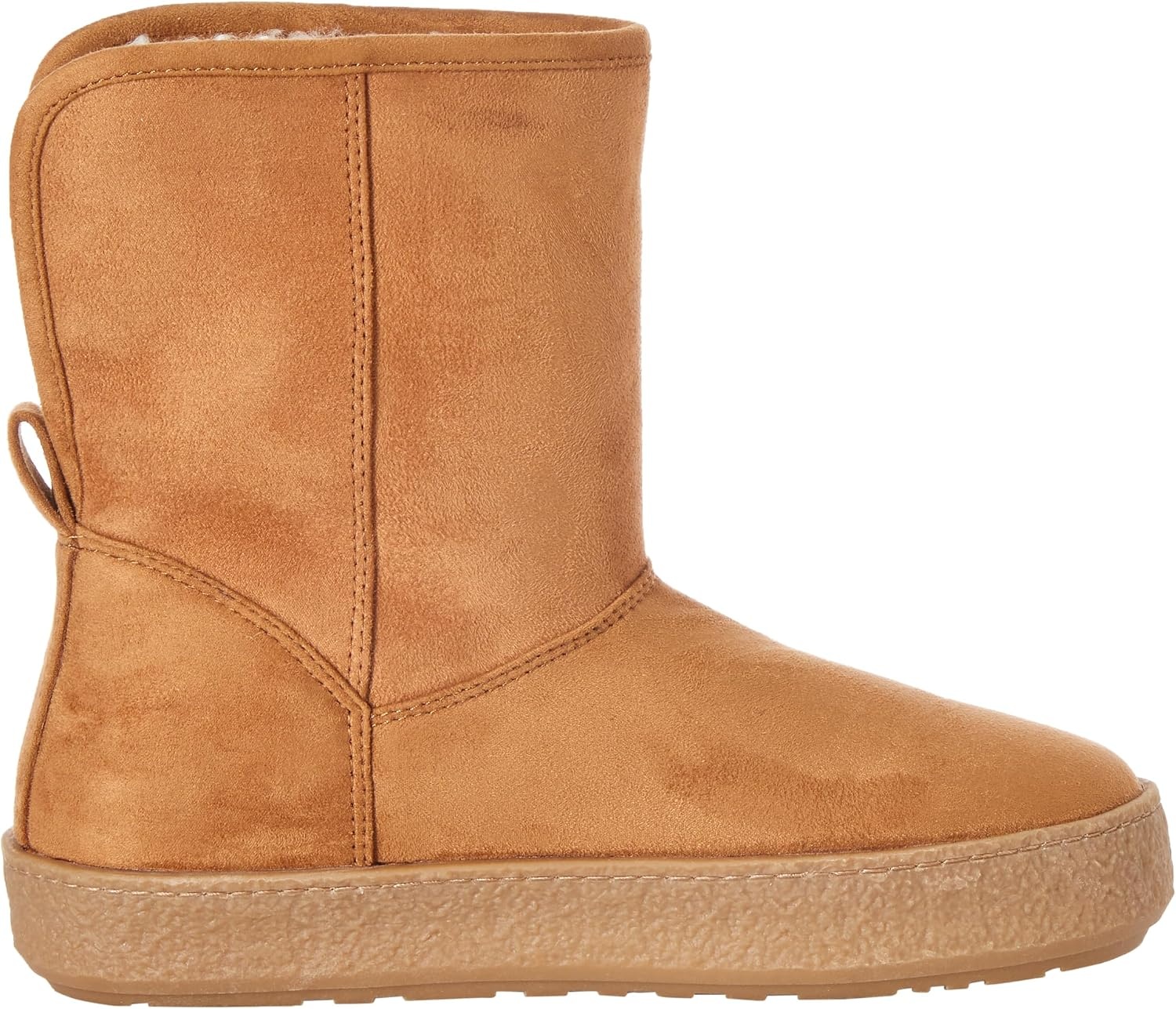 image:imageAmazon Essentials Womens Faux Fur Lined Shearling Boots PullOn DesignTan Microsuede